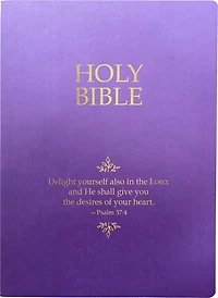 KJVER Holy Bible, Delight Yourself In The Lord Life Verse Edition, Large Print, Royal Purple Ultrasoft: (King James Version Easy Read, Red Letter, Psalm 34:4)