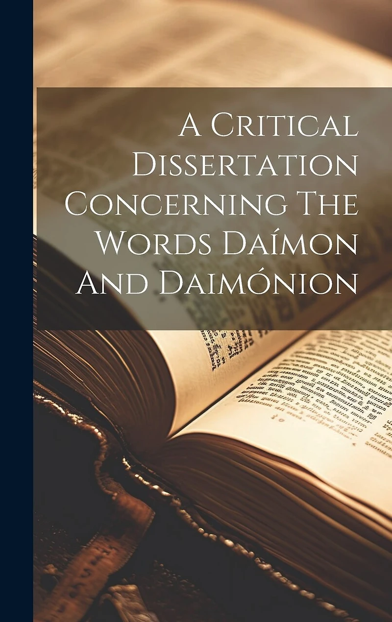 A Critical Dissertation Concerning The Words Daímon And Daimónion
