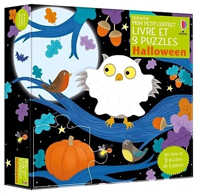 Halloween: Mon petit coffret Livre et 3 puzzles