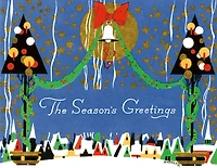 Golden Memories Christmas Correspondence Card Packs: Village Beneath a Bell