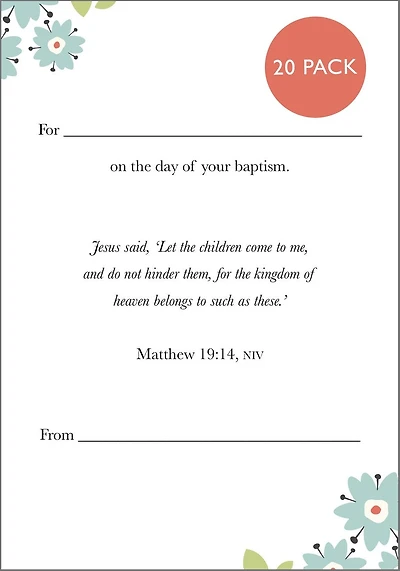 Baptism card 2024: Pack of 20