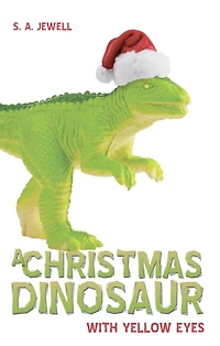 A Christmas Dinosaur With Yellow Eyes