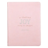 That My Joy May Be In You Handy-sized Faux Leather Journal In Pink - John 15:11