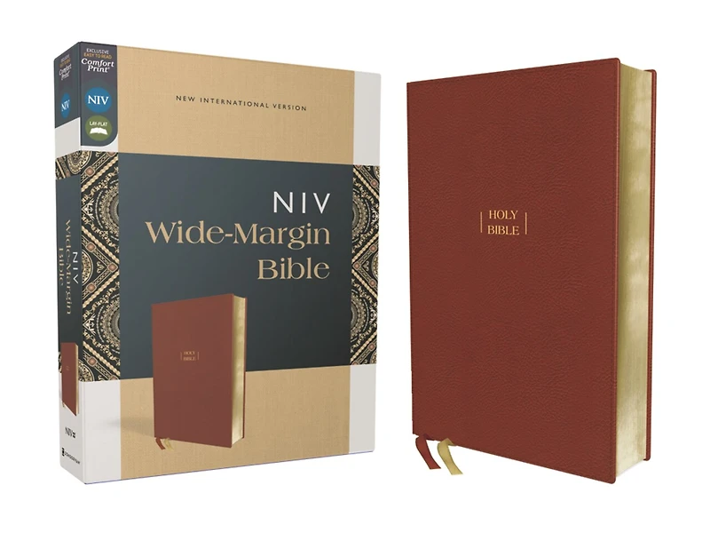 NIV, Wide Margin Bible (A that Welcomes Note-Taking), Leathersoft, Brown, Red Letter, Comfort Print