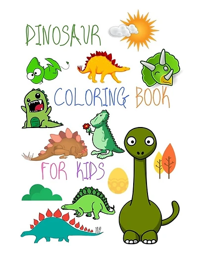Dinosaur Coloring Book for Kids: 20 simple dinosaur coloring pages for kids