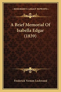 A Brief Memorial Of Isabella Edgar (1839)