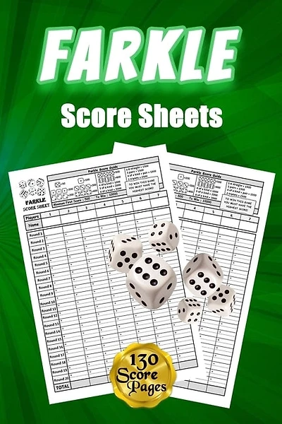 Farkle Score Sheets: 130 Large Score Pads For Scorekeeping - Green Farkle Score Cards Farkle Score Pads With Size 6 X 9
