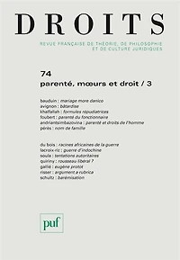 Droits, n°74. Parenté, moeurs et droit (3)