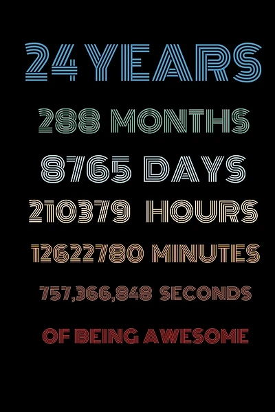 24 years of being awesome: Vintage Birthday gift for 24 years old / 24th birthday gifts for kids, men and women