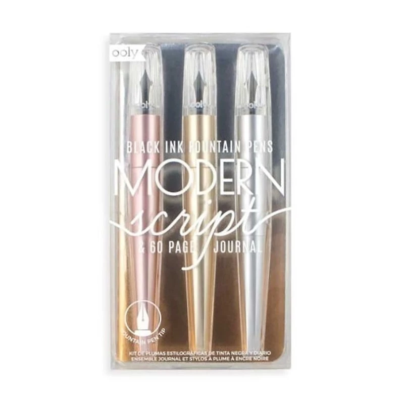 Modern Script Fountain Pens, Set Of 3