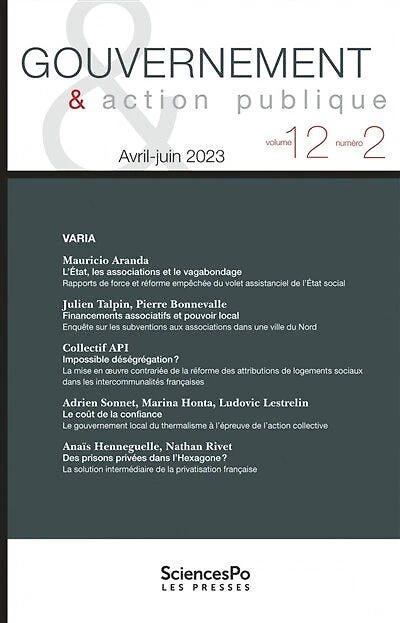 Gouvernement & action publique, n°12-2. Varia