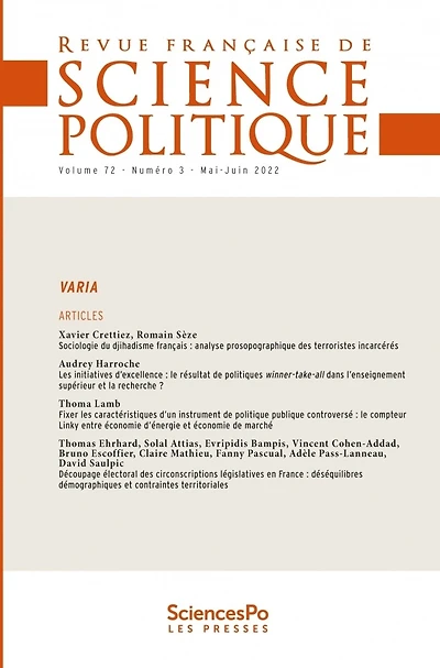 Revue française de science politique, n°72-3