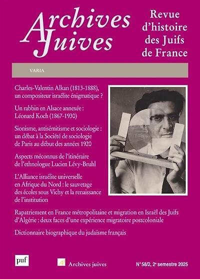 Archives juives, n°58-2. Varia
