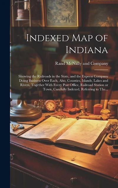 Indexed Map of Indiana: Showing the Railroads in the State, and the Express Company Doing Business Over Each, Also, Counties, Islands, Lakes and Rivers, Together With Every Post Office, Railroad Station or Town, Carefully Indexed, Referring to The...