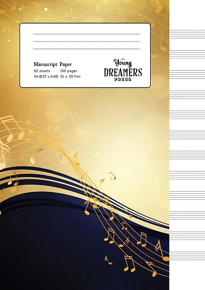 Manuscript Paper: Yellow Notes A4 Blank Sheet Music Notebook