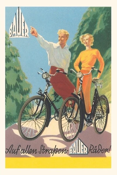 Vintage Journal Bicycling German Couple