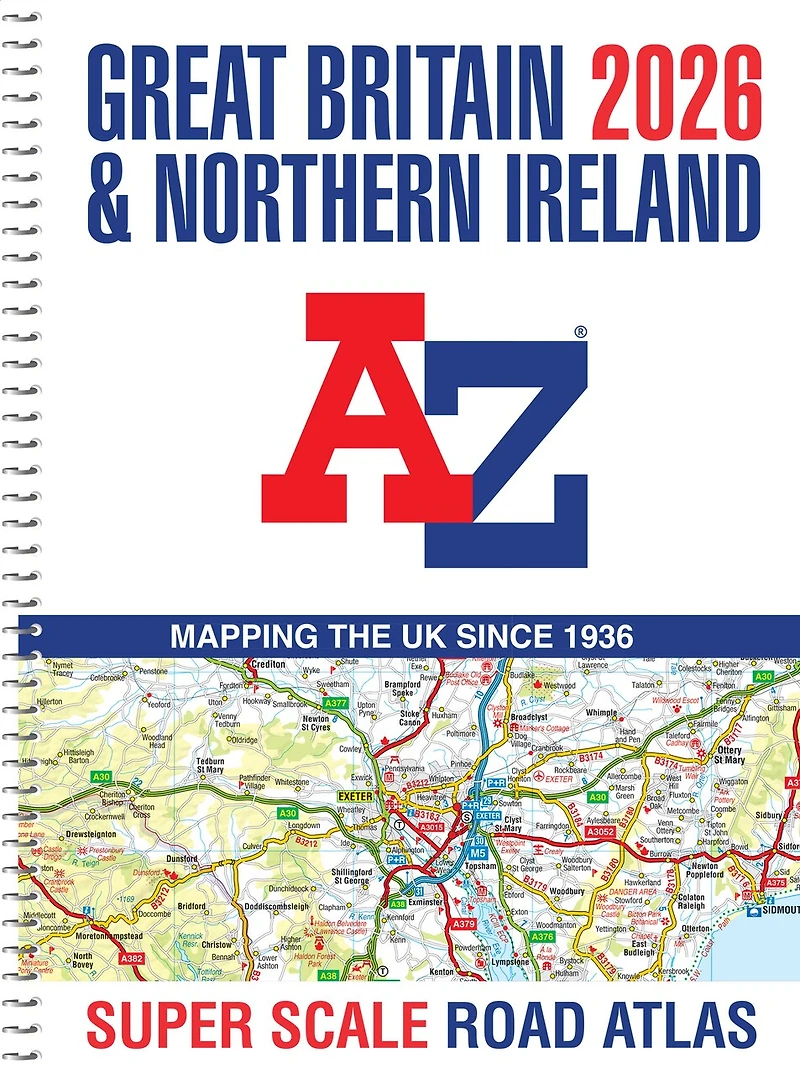 A -Z Great Britain Super Scale Road Atlas 2027 (A3 Spiral): Easy to read map of