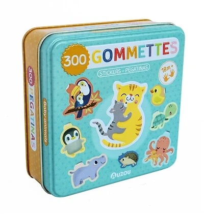 Boîte de gommettes métal: Les bébés animaux