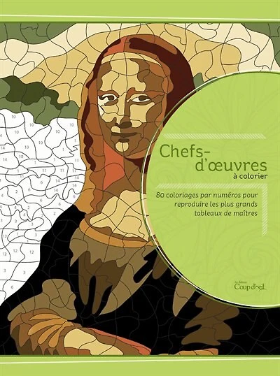 Chef-d'oeuvres à colorier: 80 coloriages par numéros pour reproduire les plus grands tableaux de maîtres