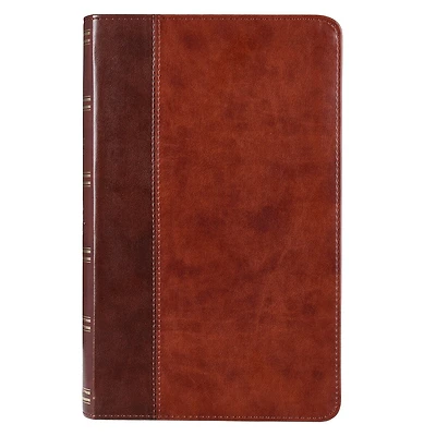 KJV Bible Giant Print Standard-size Faux Leather, Brown Two-tone