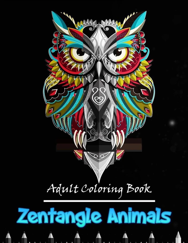Zentangle animals adult coloring book: 50 stress relieving Zentangle animals