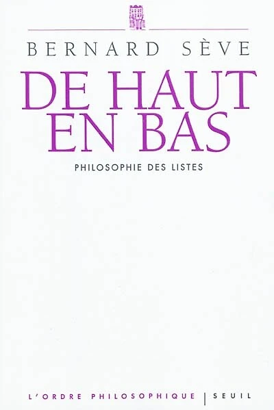 De haut en bas: philosophie des listes