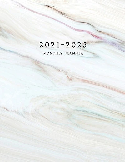 2021-2025 Monthly Planner: Large Five Year Planner With Marble Cover