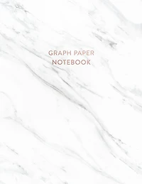 Graph Paper Notebook: Soft White Marble - 8.5 x 11 - 5 x 5 Squares per inch - 100 Quad Ruled Pages - Cute Graph Paper Composition Notebook for Children, Kids, Girls, Teens and Students (Math and Science School Essentials)