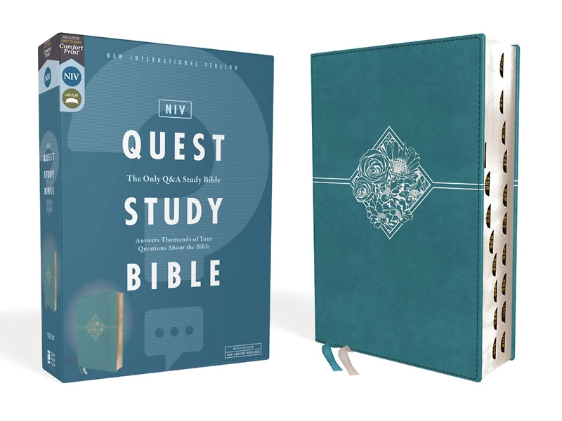 NIV, Quest Study Bible, Hardcover, Blue, Comfort Print: The Only Q and A Bible