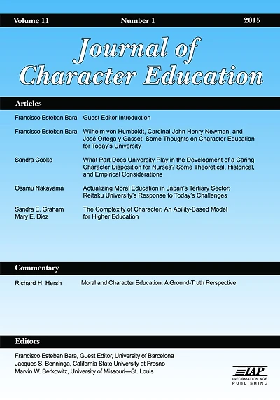 Journal of Character Education Vol 11 Issue 1