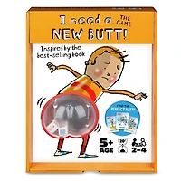 I Need a New Butt! The Game, Based on the Book with Butt Popper and Butt Cheek Tiles Fun Game for Family Game Night, For Kids Ages 5 and up
