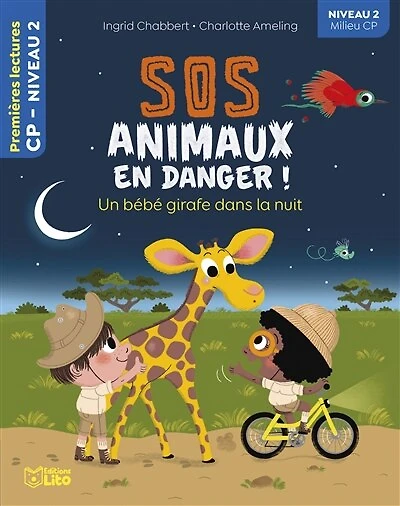 Un bébé girafe dans la nuit