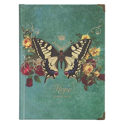 Journal Hardcover Teal Butterfly Hope Isa. 40:31