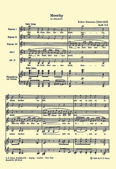 Meerfey Op. 6 No. 5 For Sssaa Choir and Piano: Choral Octavo