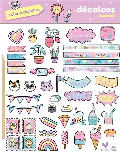 Colle et décore: Décalcos kawaii