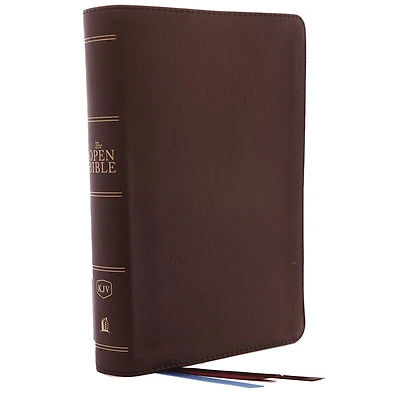 The KJV Open Bible: Complete Reference System, Brown Genuine Leather, Red Letter, Comfort Print: King James Version: Complete Reference System