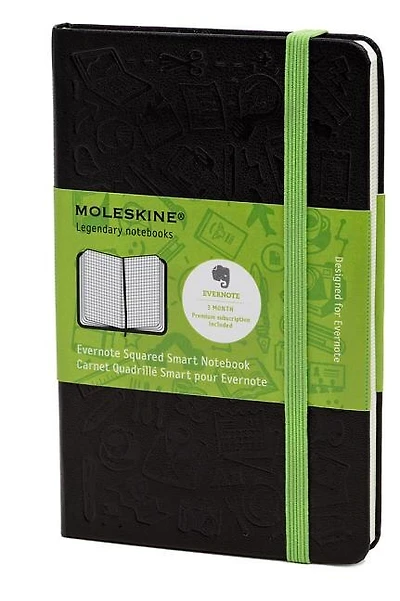 Moleskine Evernote Smart Notebook, Large, Squared, Black, Hard Cover (5 x 8.25)