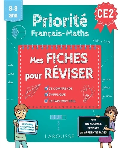 Priorité français-maths CE2, 8-9 ans: mes fiches pour réviser