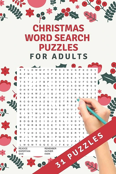 Christmas Word Search Puzzles: 31 word search puzzles - for adults, teens and grown-ups - fun time for christmas - christmas theme