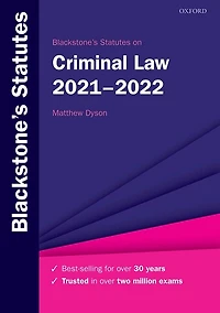 Blackstone's Statutes On Criminal Law 2021-2022