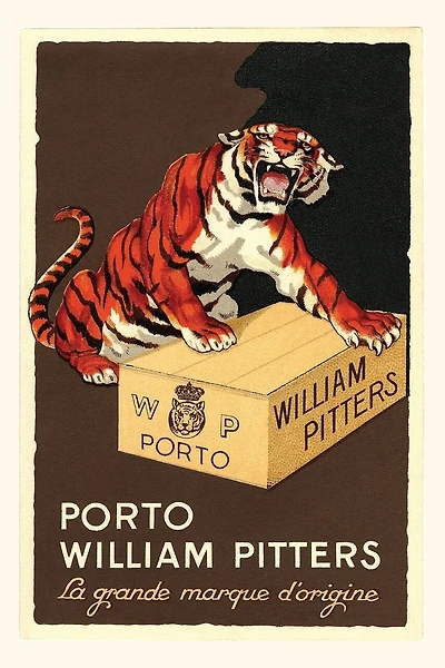 Vintage Journal Port Wine Advertisement with Tiger