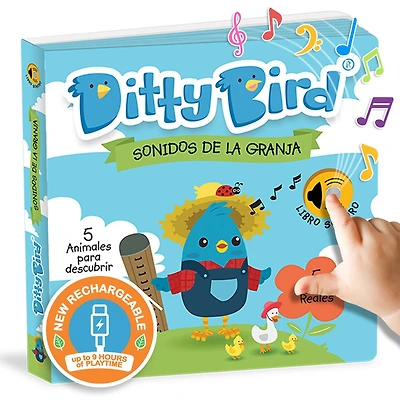 Ditty Bird | Sonidos de la Granja - Farm Animal Sounds | Interactive Musical Sound book for toddlers 1- 3 | Bilingual Libro sonoro en español