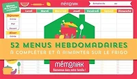 52 menus hebdomadaires à compléter et aimanter sur le frigo