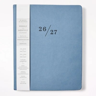 Large PU Cognac Planner, 17 Month