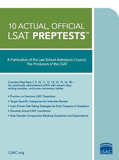 10 Actual, Official Lsat Preptests: (preptests 7,9,10,11,12,13,14,15,16,18)
