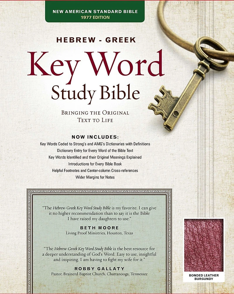 The Hebrew-Greek Key Word Study Bible: NASB-77 Edition, Burgundy Bonded Leather Thumb-Indexed