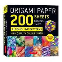 Origami Paper 200 sheets Alcohol Ink Patterns 6 (15 cm): Tuttle Origami Paper: Double-Sided Origami Sheets Printed with 12 Designs (Instructions for 5 Projects Included)