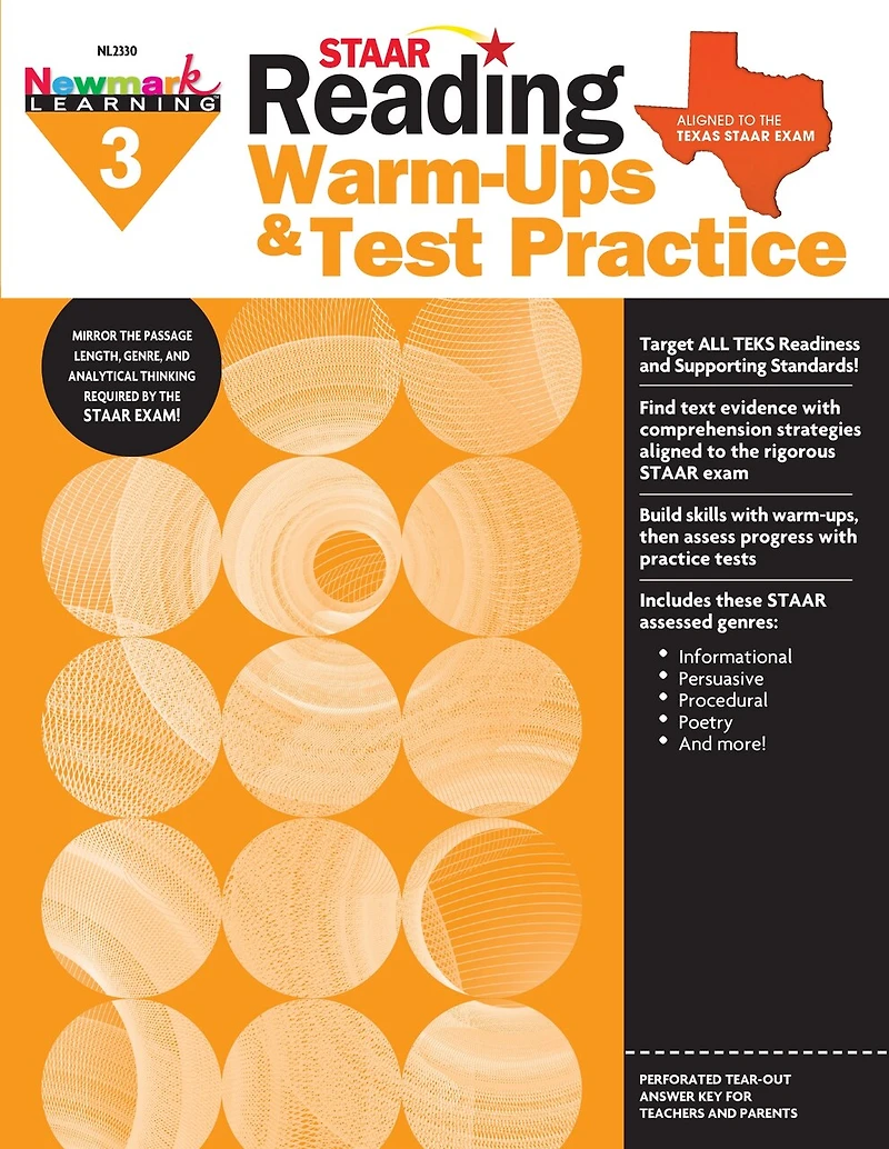 Staar: Reading Warm Ups and Test Practice G3 Workbook