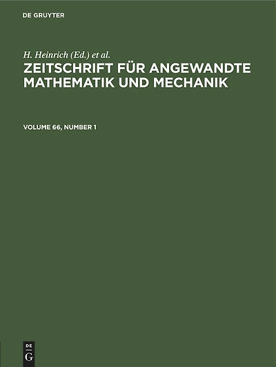 Zeitschrift für Angewandte Mathematik und Mechanik. Volume 66, Number 1