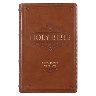 KJV Bible Giant Print Standard-size Faux Leather, Saddle Tan
